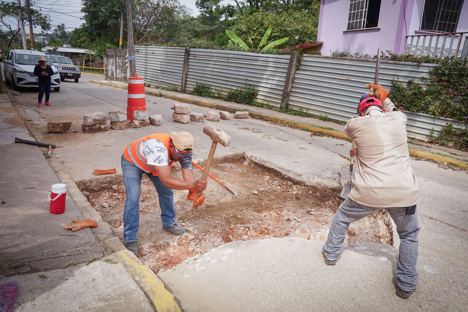 Programa de bacheo se lleva a cabo en diversos sectores del municipio de Cosoleacaque