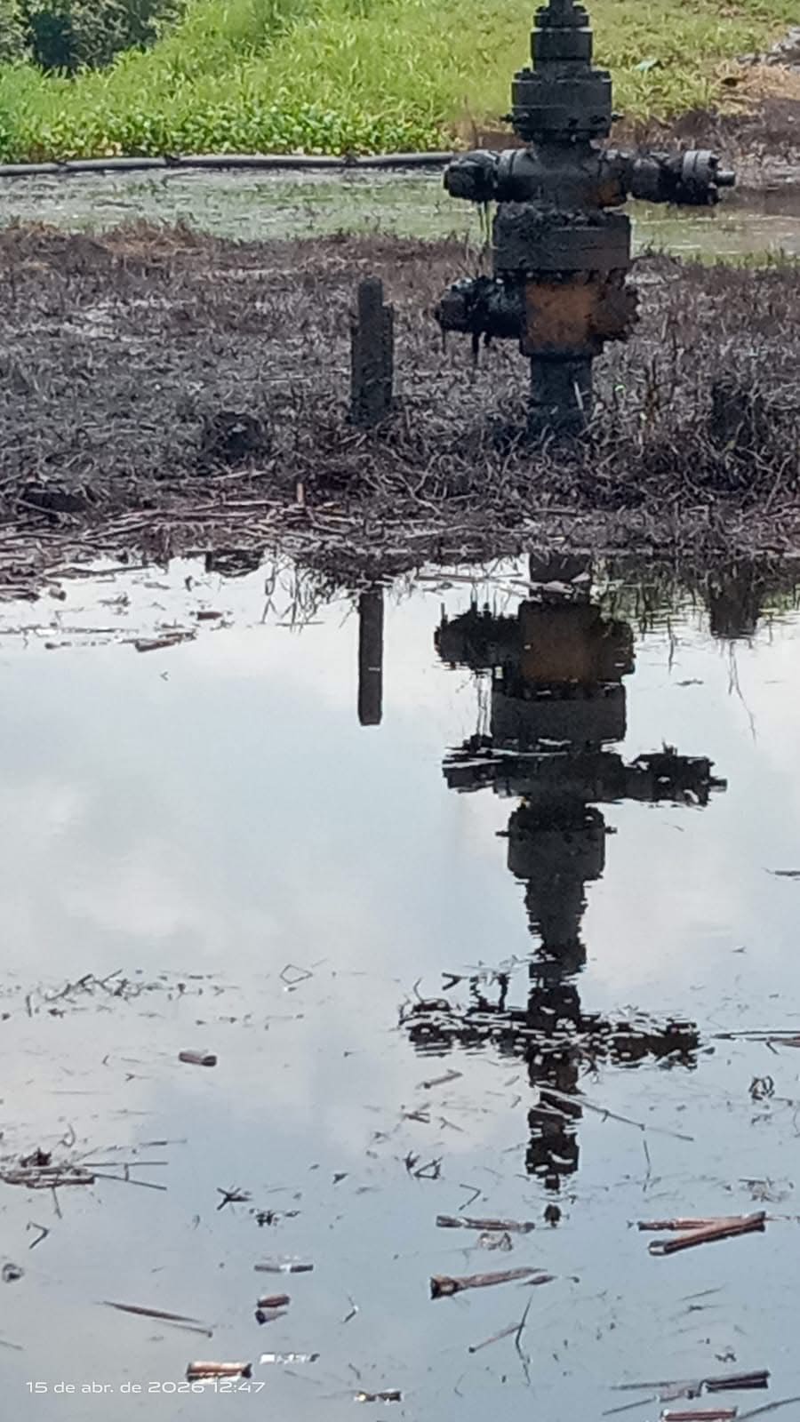 Tres derrames en pozo Concepción-134 afectan zona de Mezcalapa