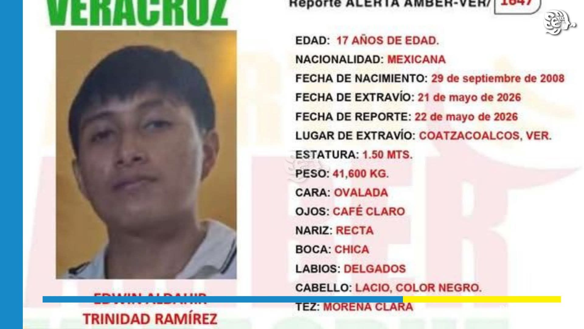 Activan Alerta Amber por desaparición de Edwin Aldair en Coatzacoalcos